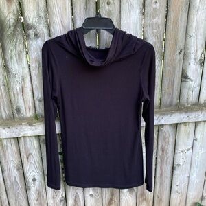 FREE w/purchase Analili Wide Cowl Neck Long Sleeve Top Black stretch jersey S